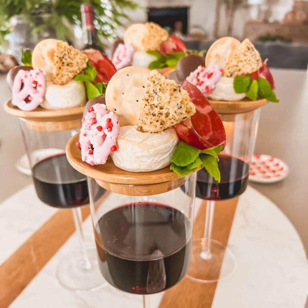 PerfekterGenuss - Topper per bicchiere di vino e charcuterie | 1+3 GRATIS