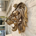 Testa di Leone in Metallo per Decorazione da Parete - Elegante e Robusta