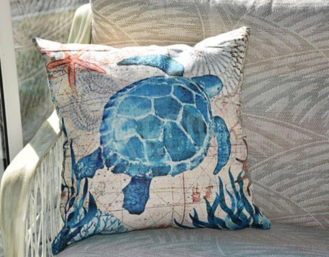 Elarona - Fodera per Cuscino con Motivo di Vita Marina per Decorazione