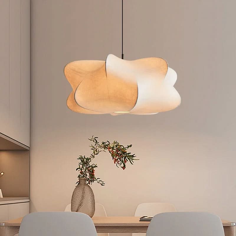 Lampada a Sospensione in Seta Giapponese Wabi Sabi