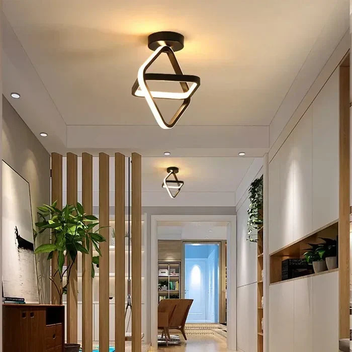Moderna lampada da soffitto LED con design a doppio anello - Anelli crepuscolari