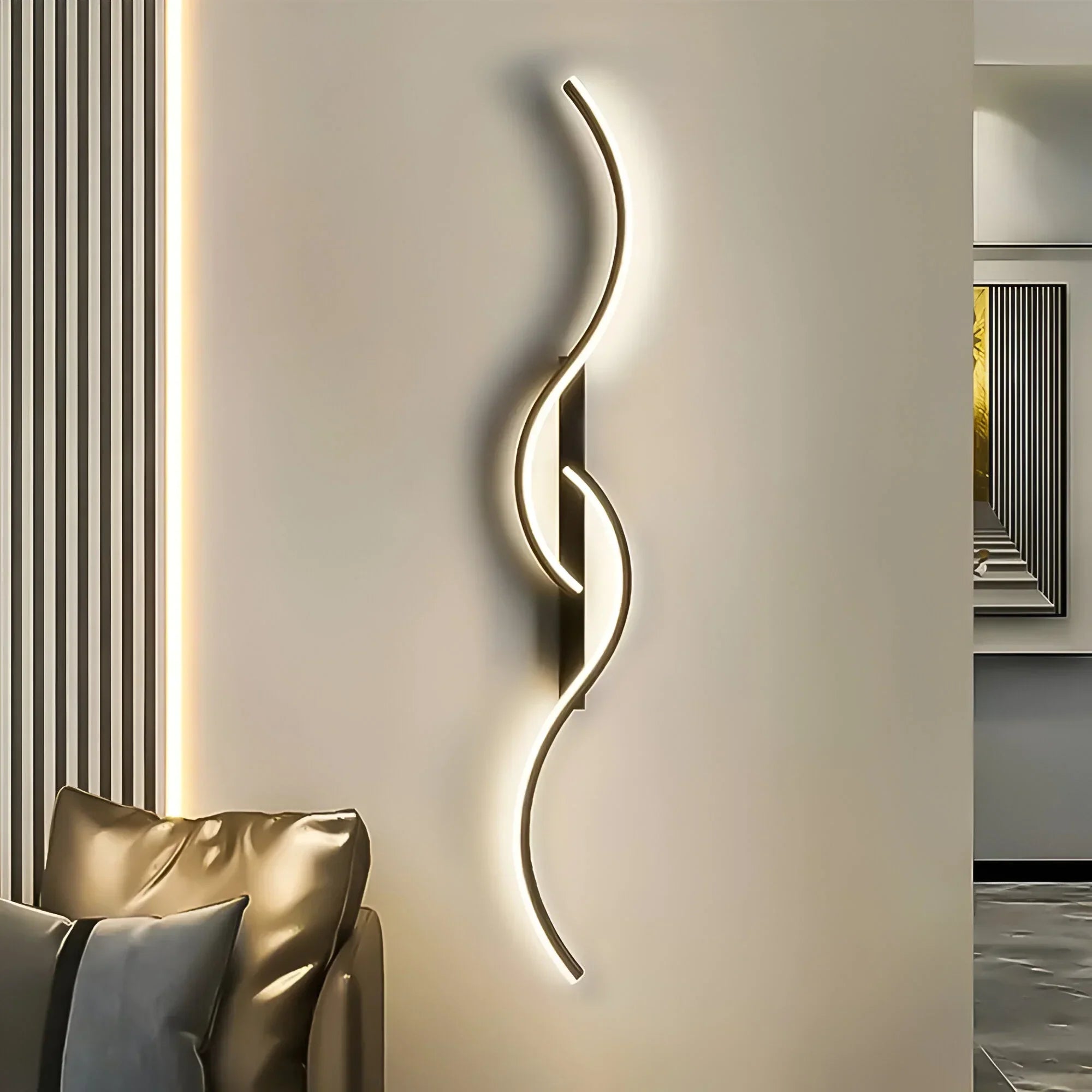 Lampada da Parete LED Curva Moderna per Interni con Illuminazione Atmosferica