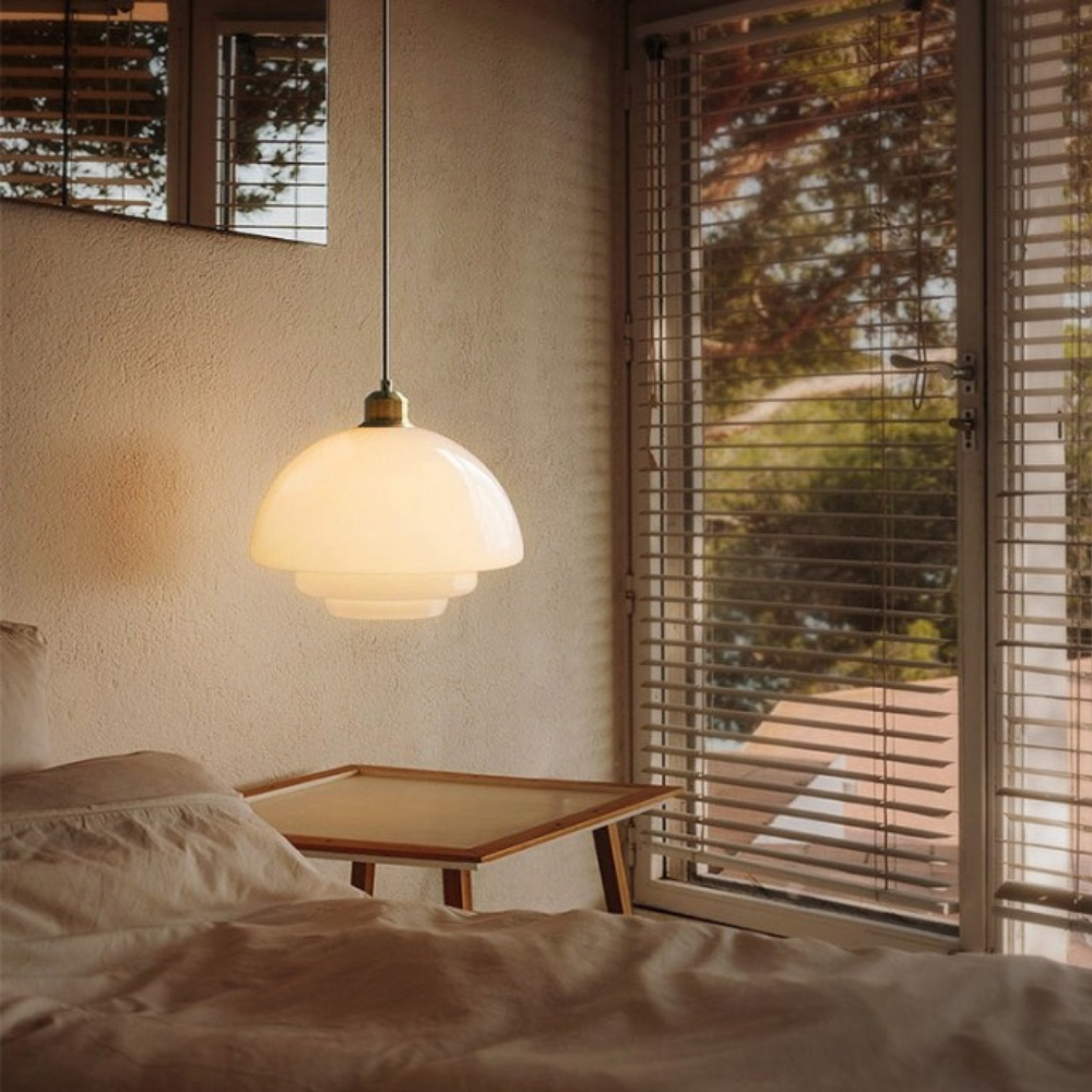 La Perla della Lampada a Sospensione in Vetro Art Deco