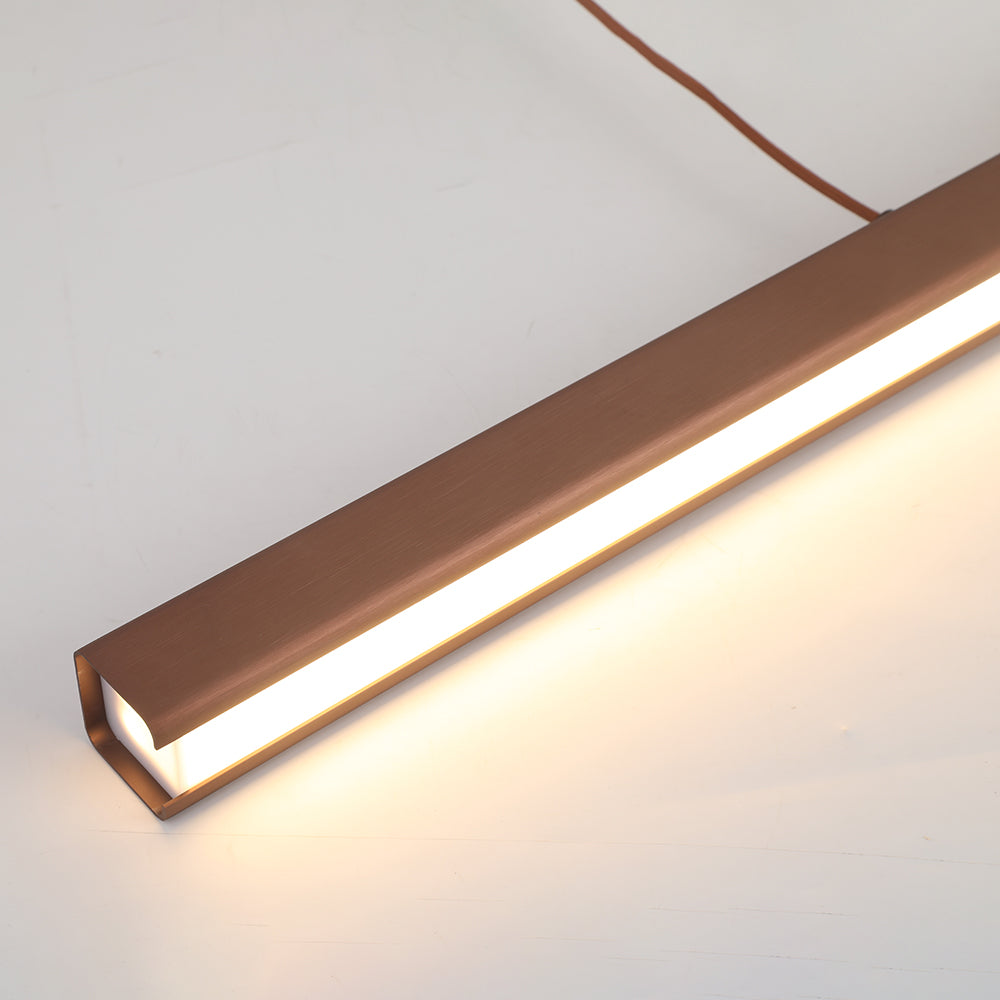Moderno Lampadario a LED – Stile Industriale con Dettagli in Pelle