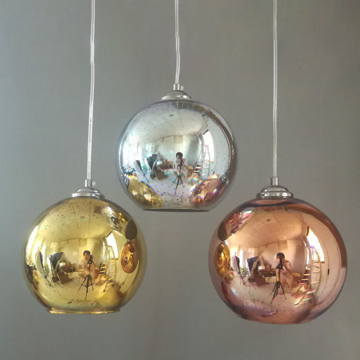 Lampada a sospensione a cupola moderna creativa in vetro colorato 3D con 1 luce