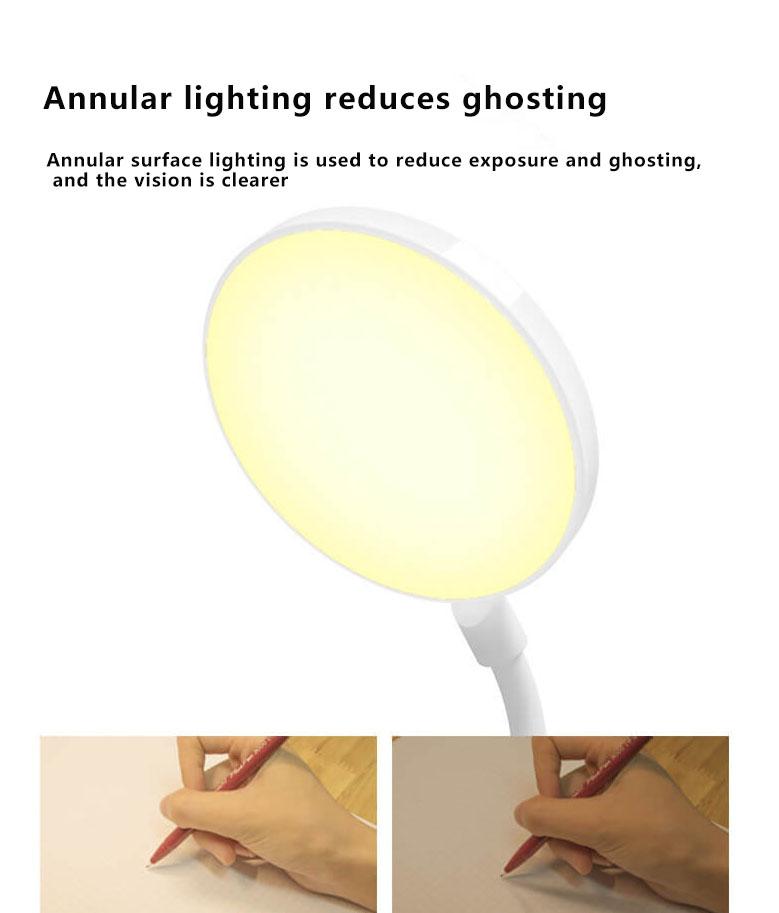 Lampada da scrivania LED clip ricaricabile con protezione per gli occhi Luce notturna