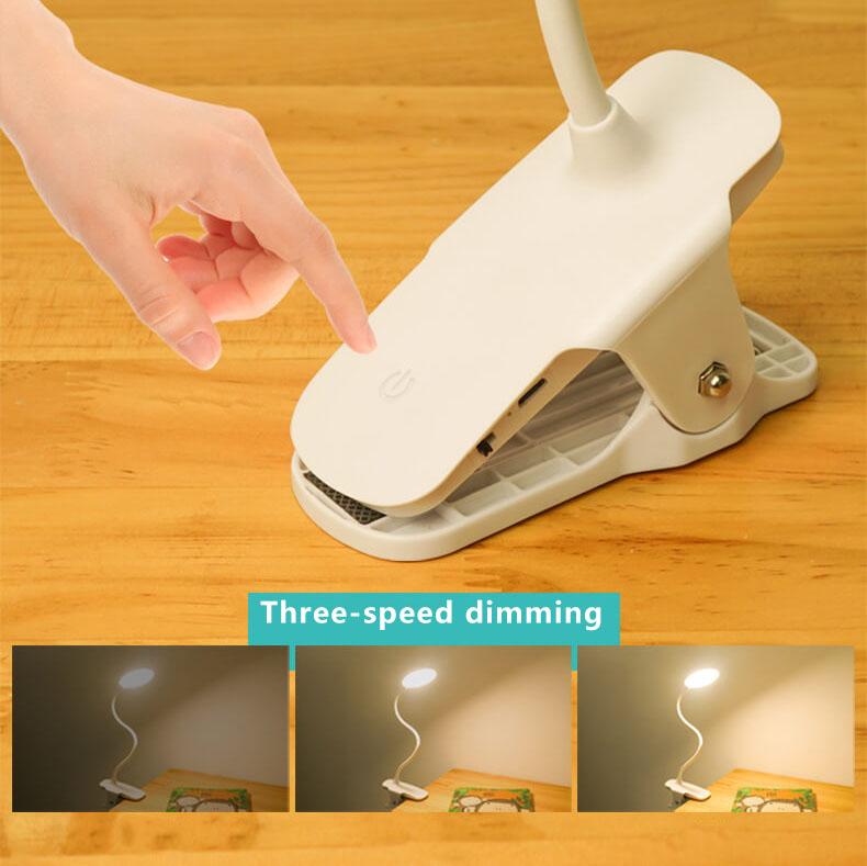 Lampada da scrivania LED clip ricaricabile con protezione per gli occhi Luce notturna