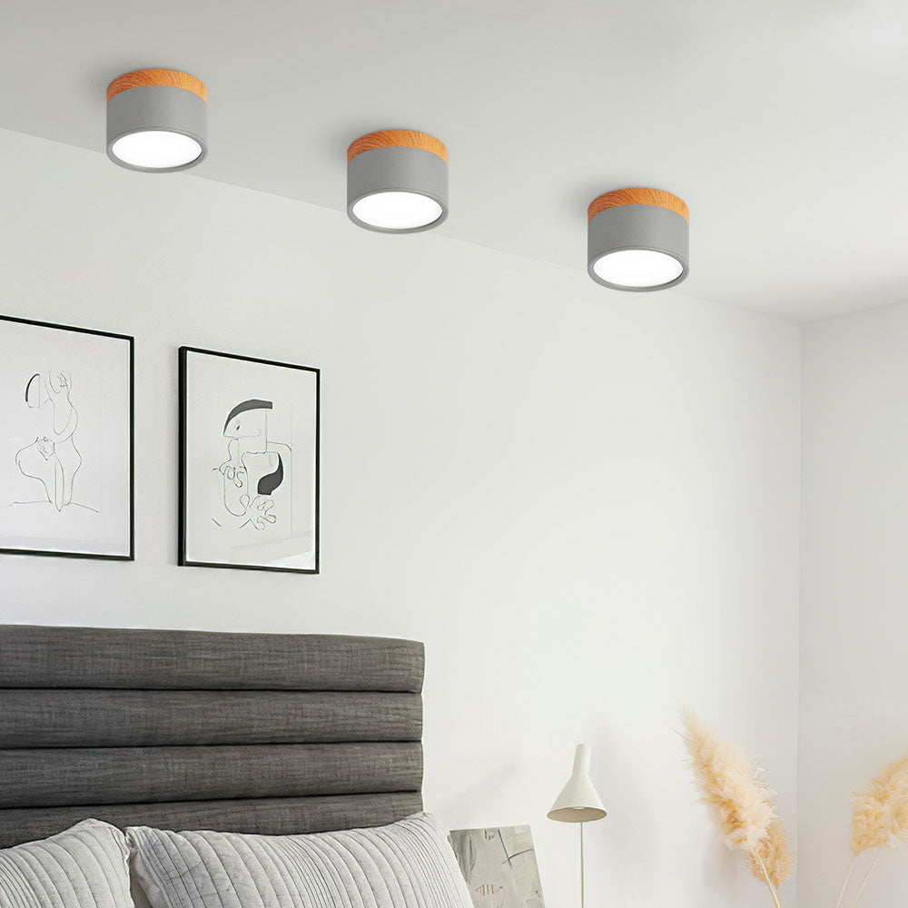 Lampada da soffitto LED moderna a montaggio a incasso cilindrica