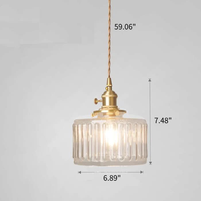 Lampada a Sospensione in Cristallo di Vetro Vintage E27