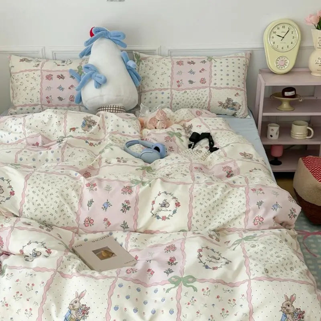 Copertura per Piumone Soft Floral per Decorazioni Eleganti della Camera da Letto