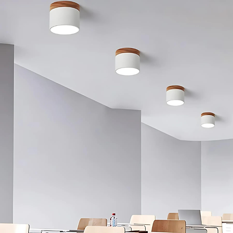 Plafoniera LED cilindrica per corridoi eleganti