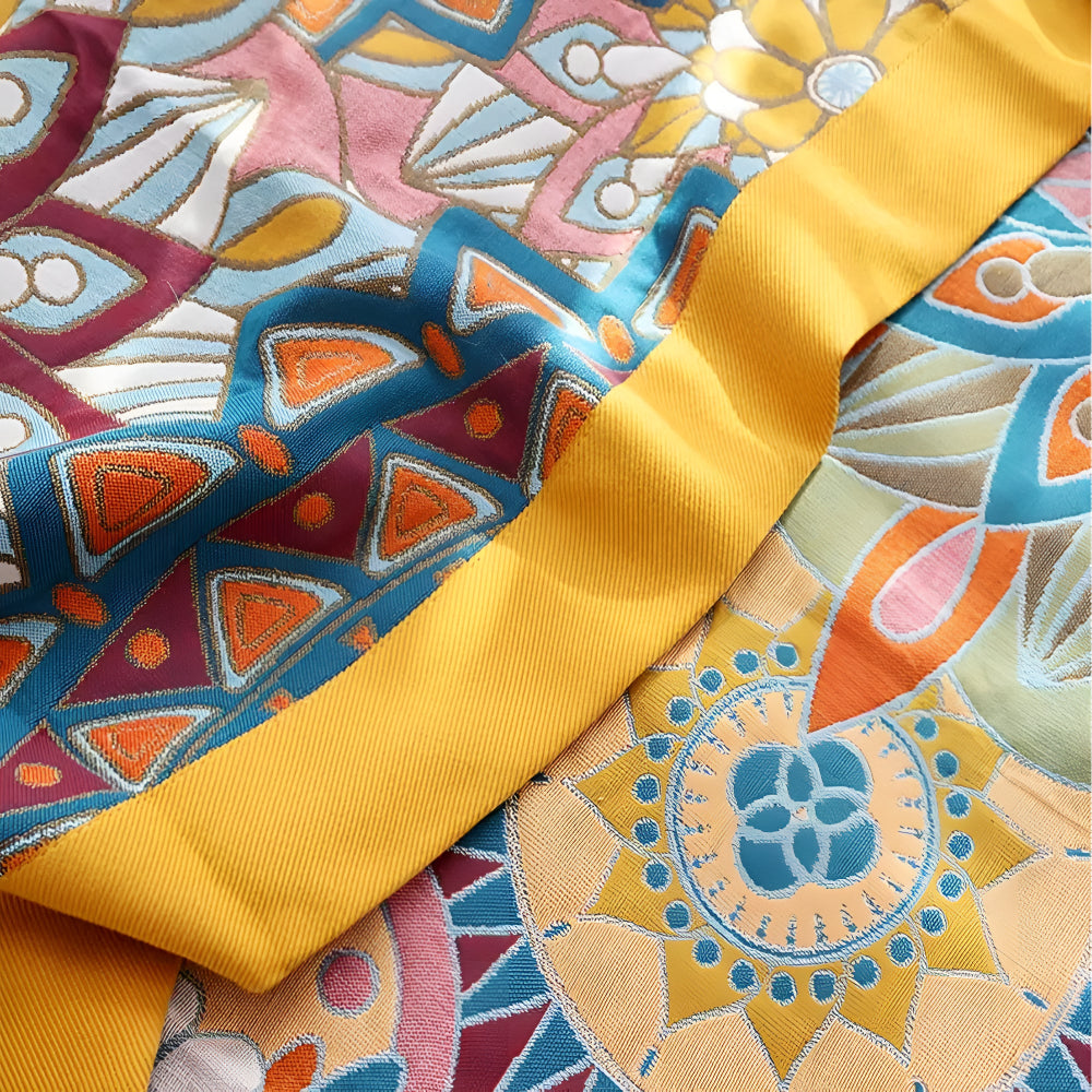 Coperta in Cotone Jacquard Floreale Marocchino