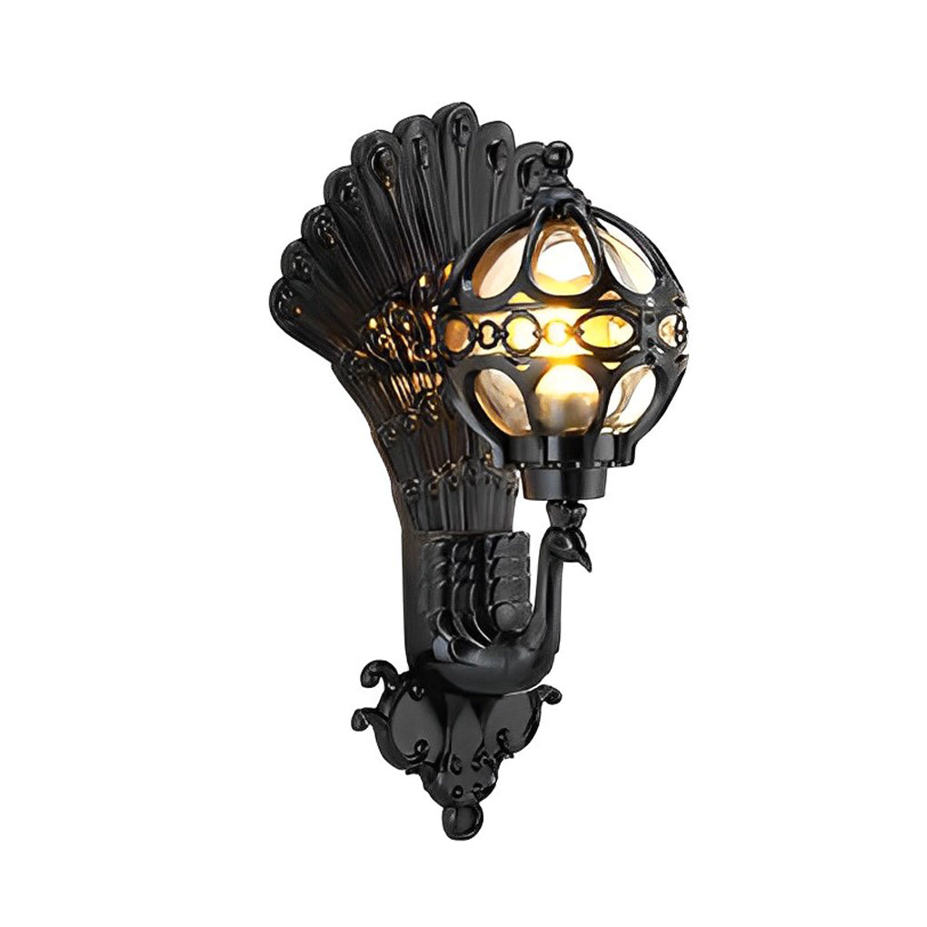 Lampada da Parete Retro Impermeabile con Pavone in Stile Europeo