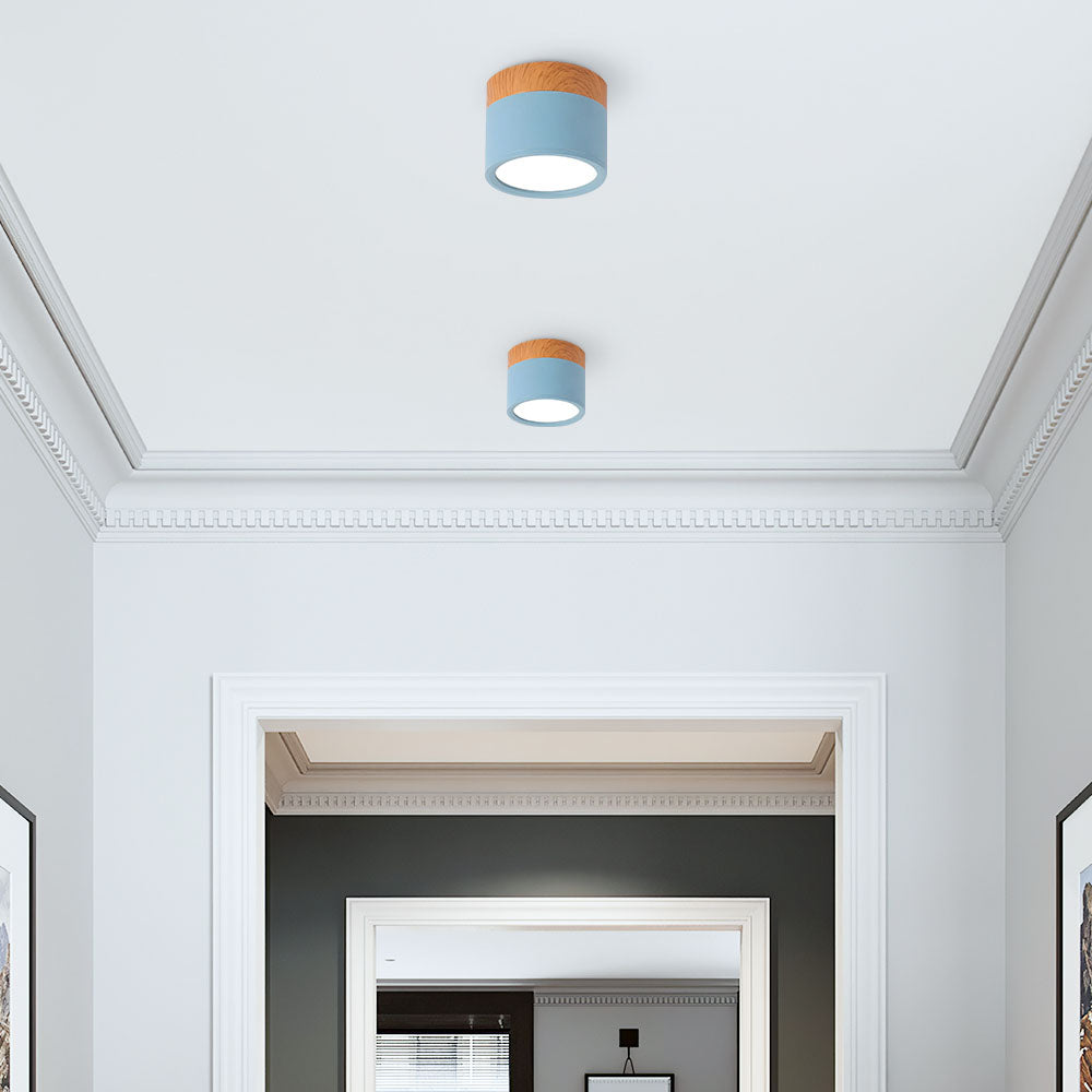 Lampada da soffitto LED moderna a montaggio a incasso cilindrica