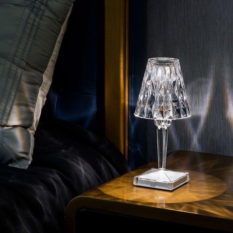 Lampada da tavolo in cristallo con controllo touch - LumeCrystal