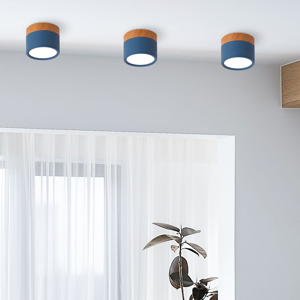 Lampada da soffitto LED moderna a montaggio a incasso cilindrica