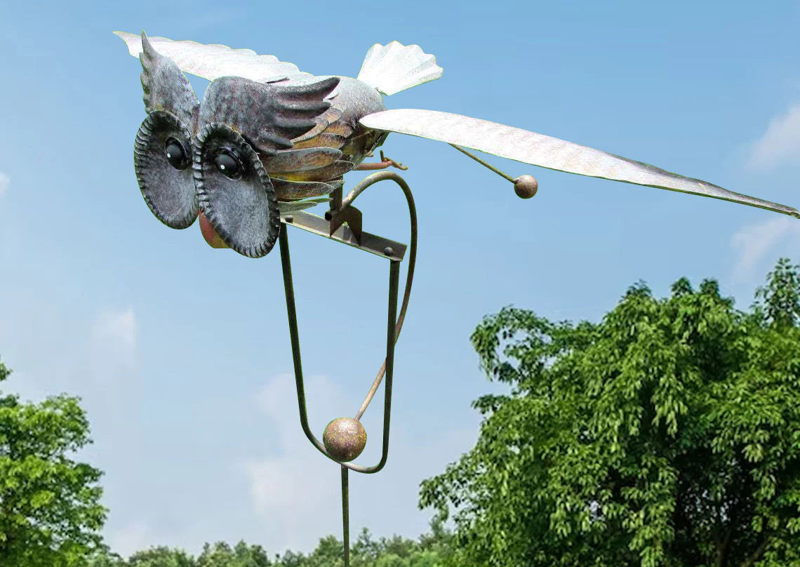 Generatore di Vento in Metallo a Forma di Uccello - Ornamenti Decorativi per Giardino