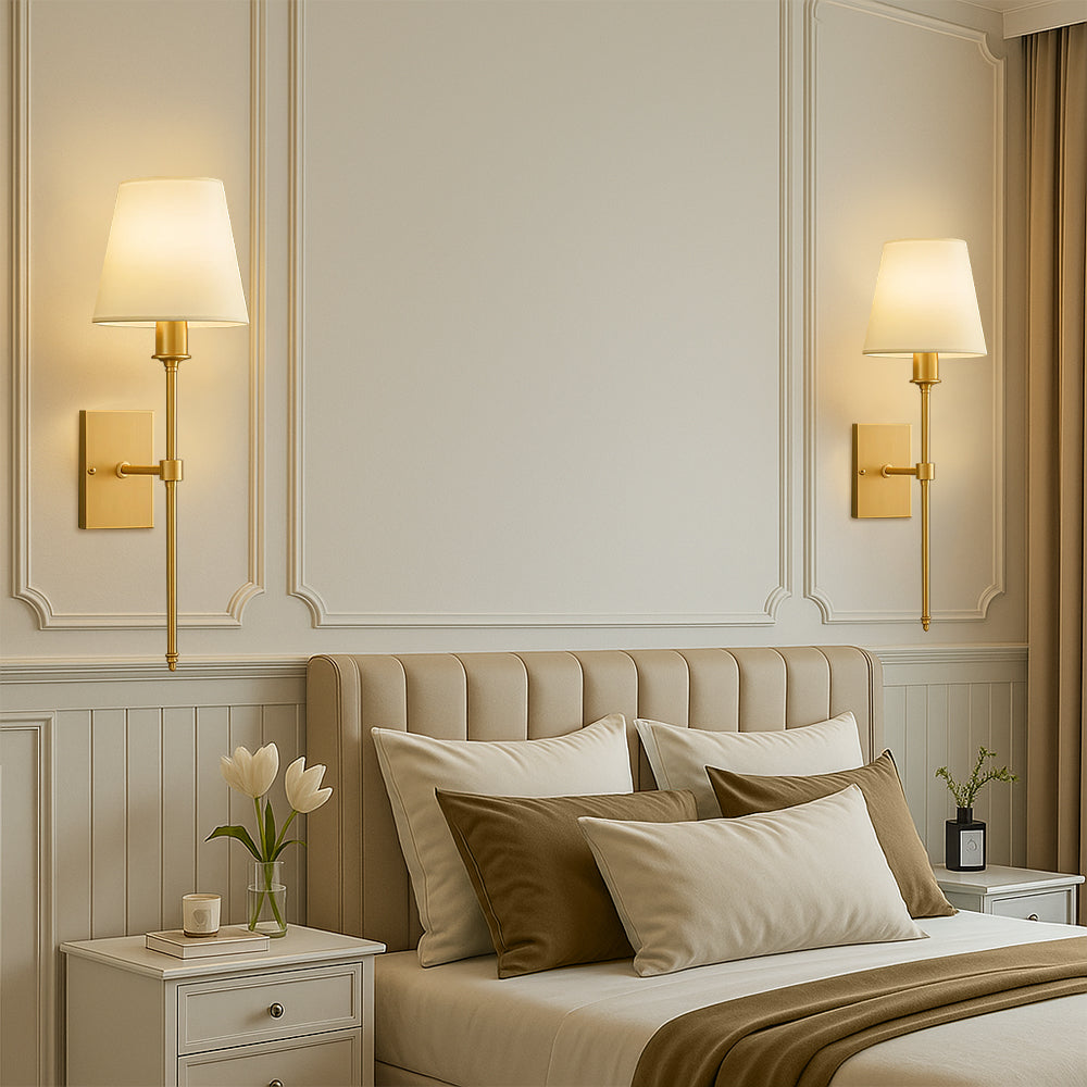 (2 Pezzi) Lampada a Muro Cablata – Set Elegante di Lampade per Illuminare Sopra lo Specchio o il Letto