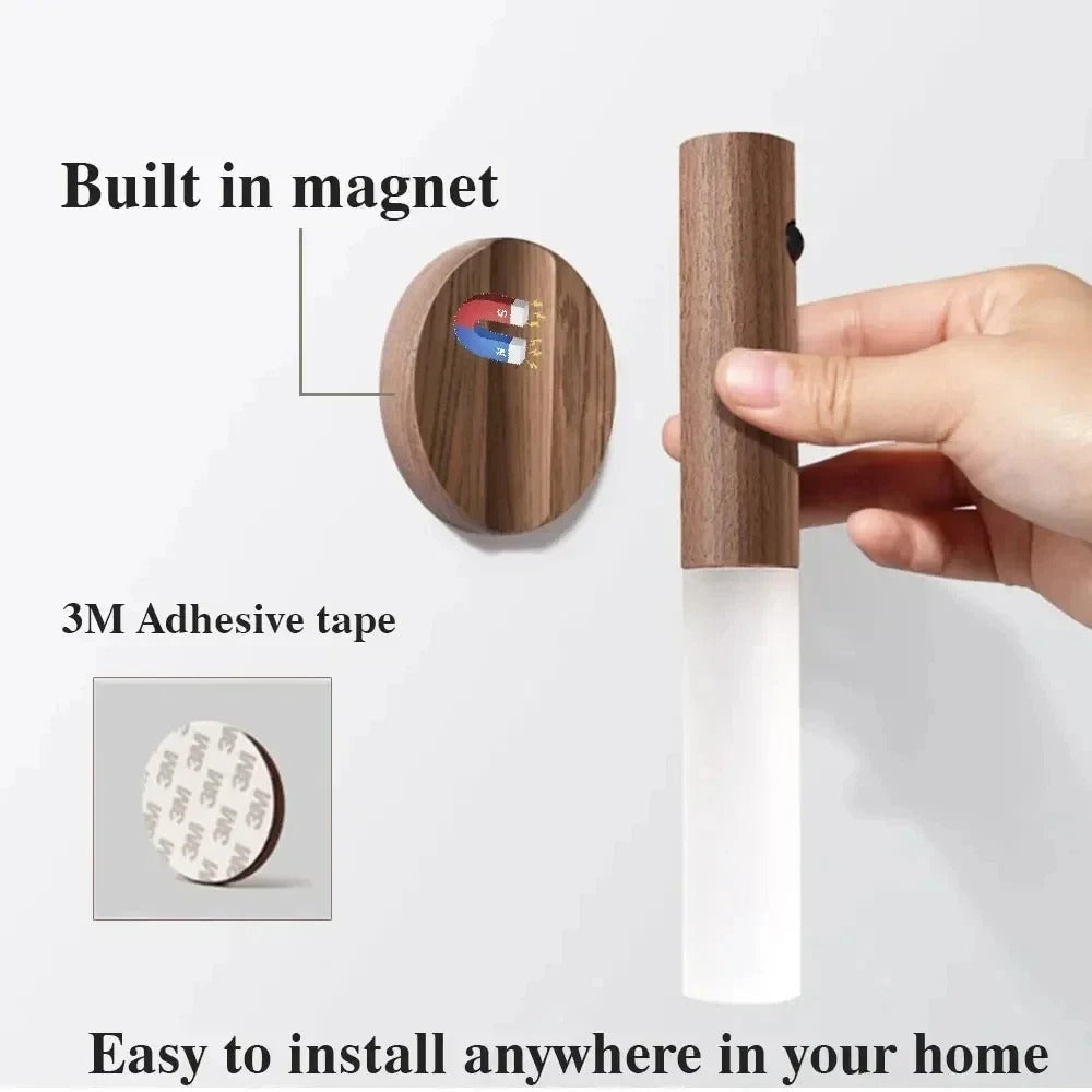 Lampada da Parete Magnetica in Legno per un'Ambiente Calda