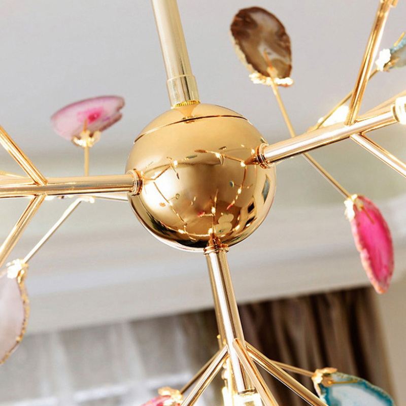 Lampadario in Vetro Multicolore con Design a Rami