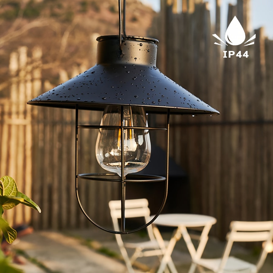 Set di 2 Lanterne Solari Retro – Lampade Vintage per Giardino e Balcone