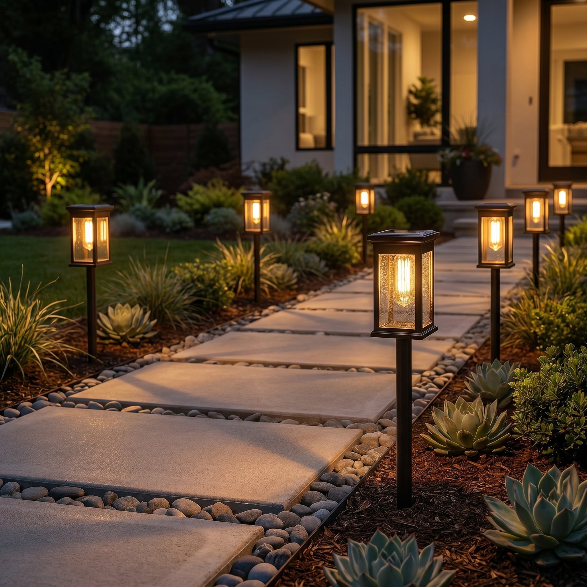 Lampade da giardino solari a 3 pezzi in design lanterna