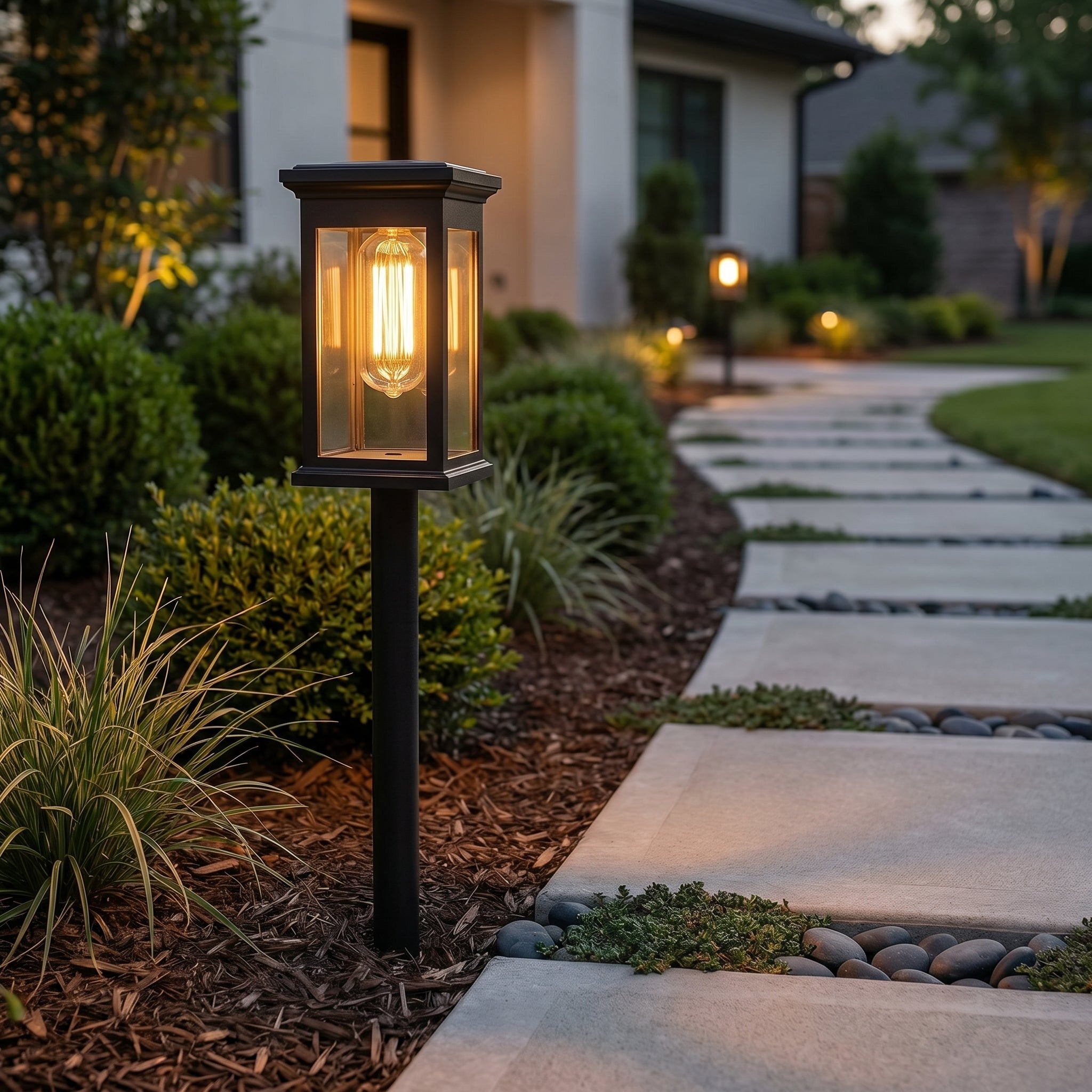 Lampade da giardino solari a 3 pezzi in design lanterna