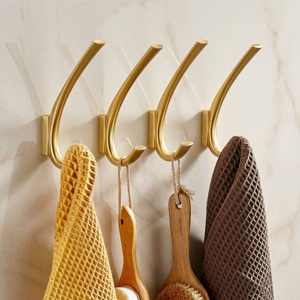 Set di 3 ganci da parete in oro spazzolato