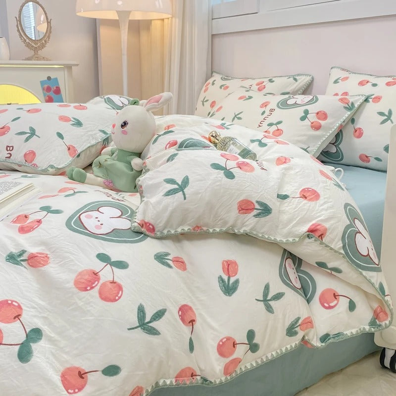 Set di Biancheria da Letto Blossom & Berry Dream 4pz Copripiumino Floreale