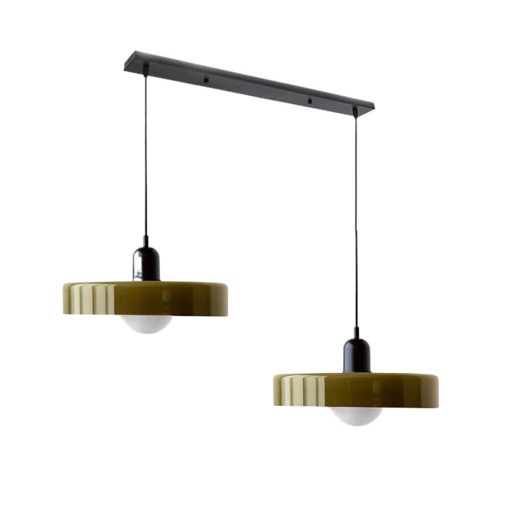 Lampada a Sospensione in Vetro Bauhaus a 2 Teste Regolabile