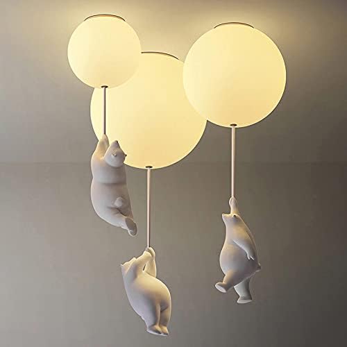 Lampada da soffitto giocosa con orsi e luci a palloncino per cameretta