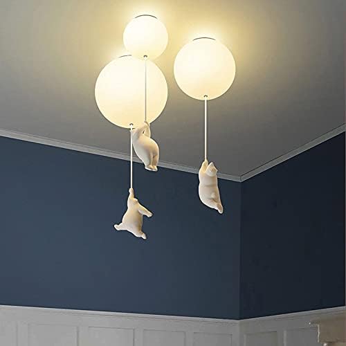 Lampada da soffitto giocosa con orsi e luci a palloncino per cameretta