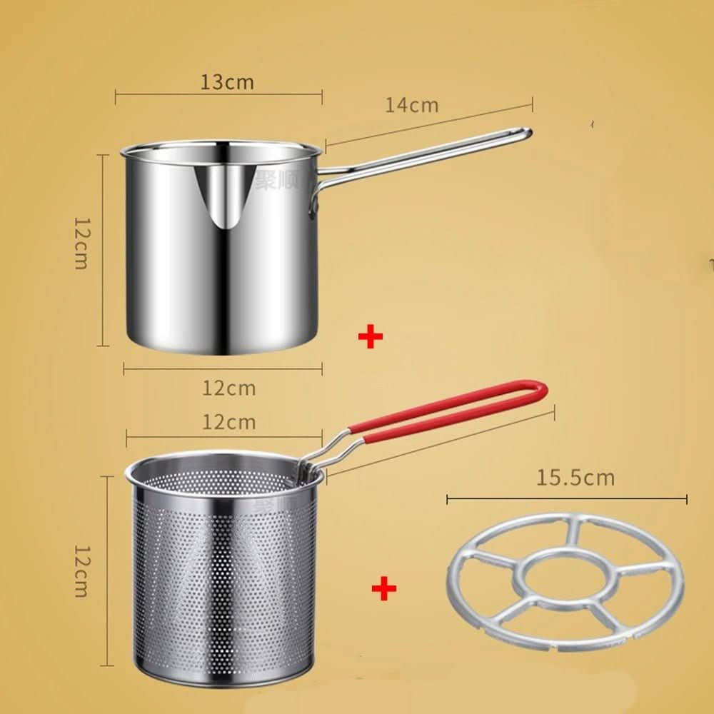 SMARTFRY POT - Friggitrice in acciaio inox con manico anti-scottatura e design a risparmio d'olio per una cottura sicura ed efficiente