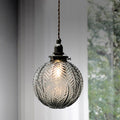Arelia | Lampada a sospensione mini in vetro fumé coloniale con design elegante
