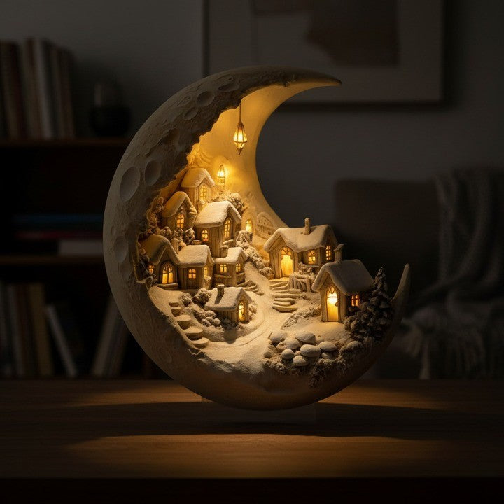 Decorazione invernale della città della luna
