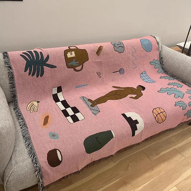 Coperta in Pile Astratta