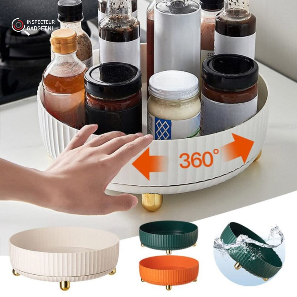 Organizzatore Rotante a 360° – Stoccaggio a Giro per Risparmio di Spazio in Cucina, Bagno, Ufficio e Dispensa