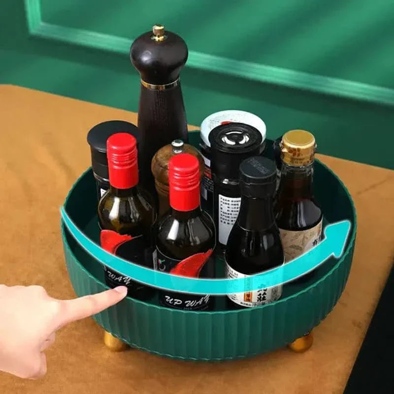 Organizzatore Rotante a 360° – Stoccaggio a Giro per Risparmio di Spazio in Cucina, Bagno, Ufficio e Dispensa