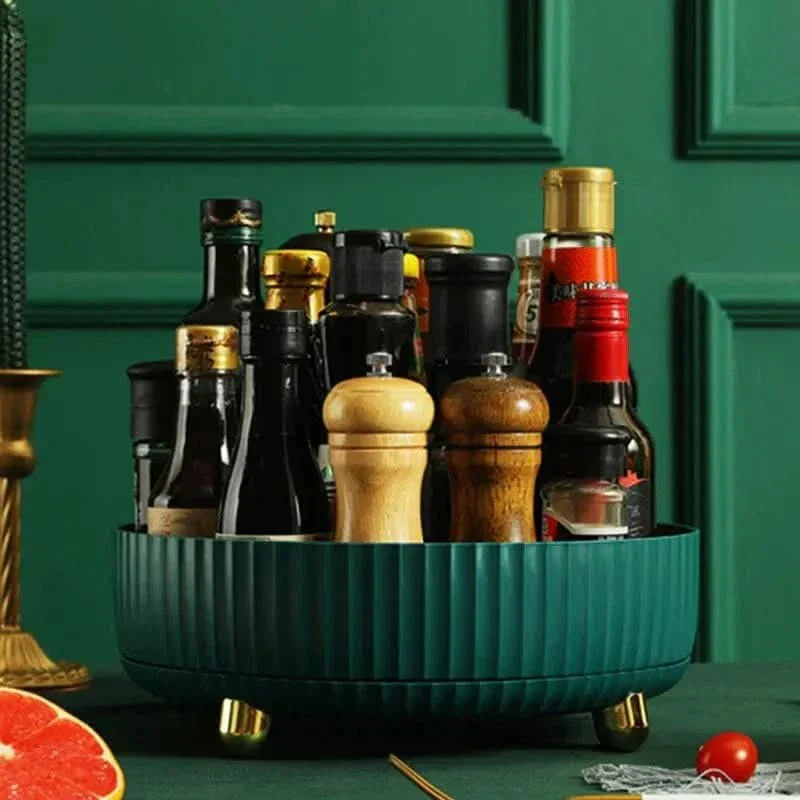 Organizzatore Rotante a 360° – Stoccaggio a Giro per Risparmio di Spazio in Cucina, Bagno, Ufficio e Dispensa