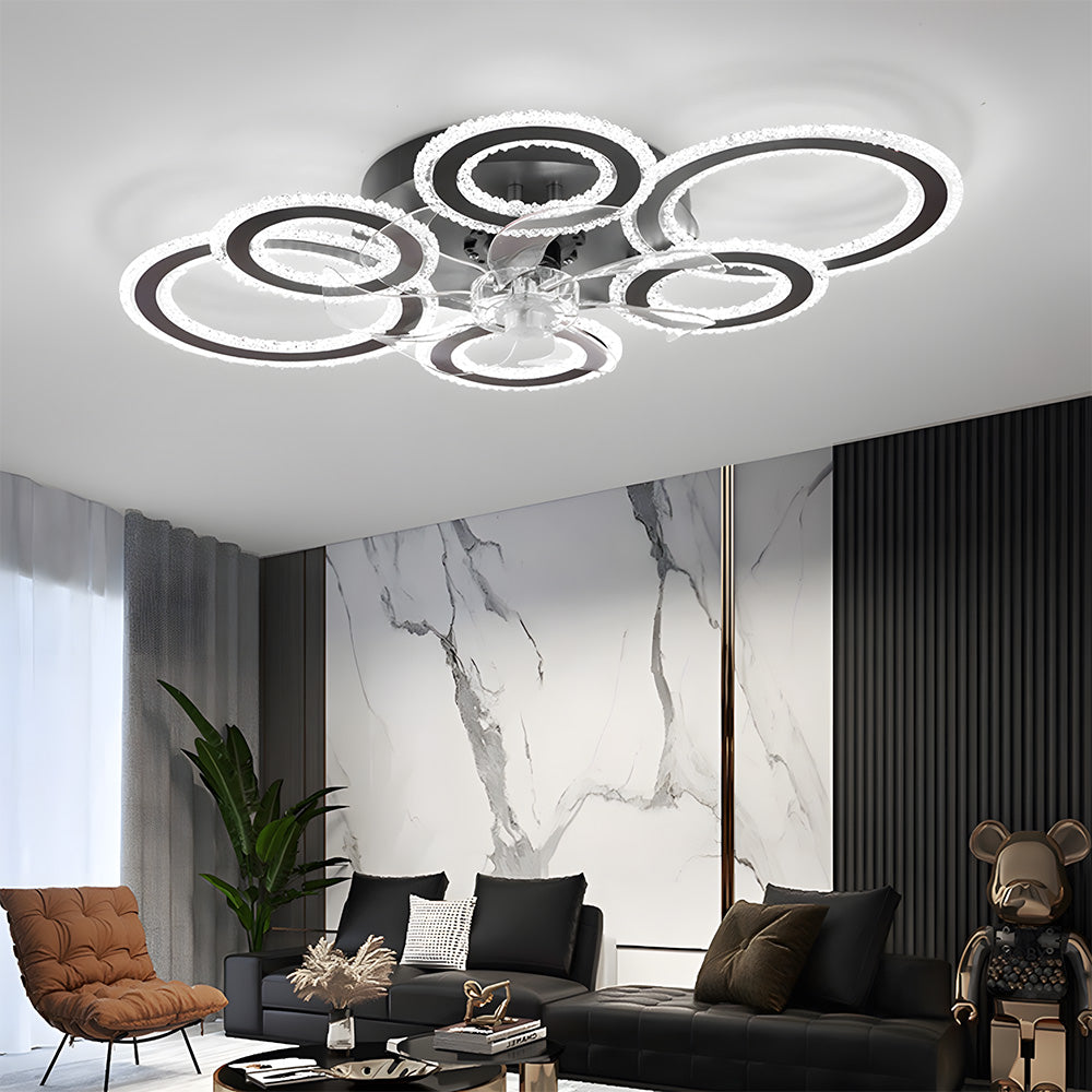 Selo | Ventilatore da Soffitto Grande con Telecomando, Motore DC Reversibile e LED Tri-Colore per Soggiorno e Camera da Letto