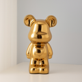 Figurina di Orso in Ceramica Galvanizzata con Finitura Cromata