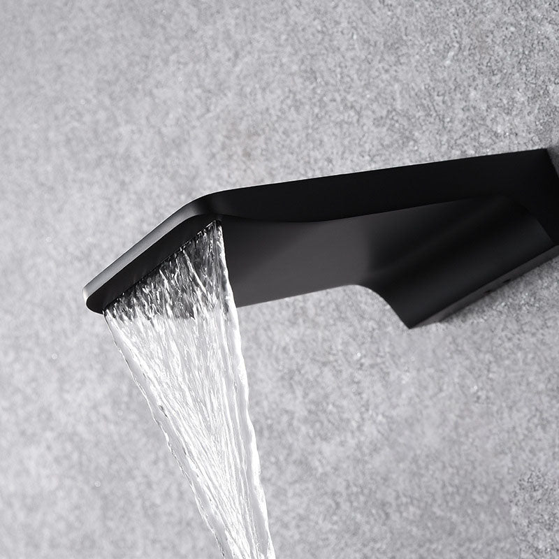 Rubinetto a cascata da parete creativo in tutta rame, nero, per lavabo integrato, rubinetto nascosto per acqua calda e fredda