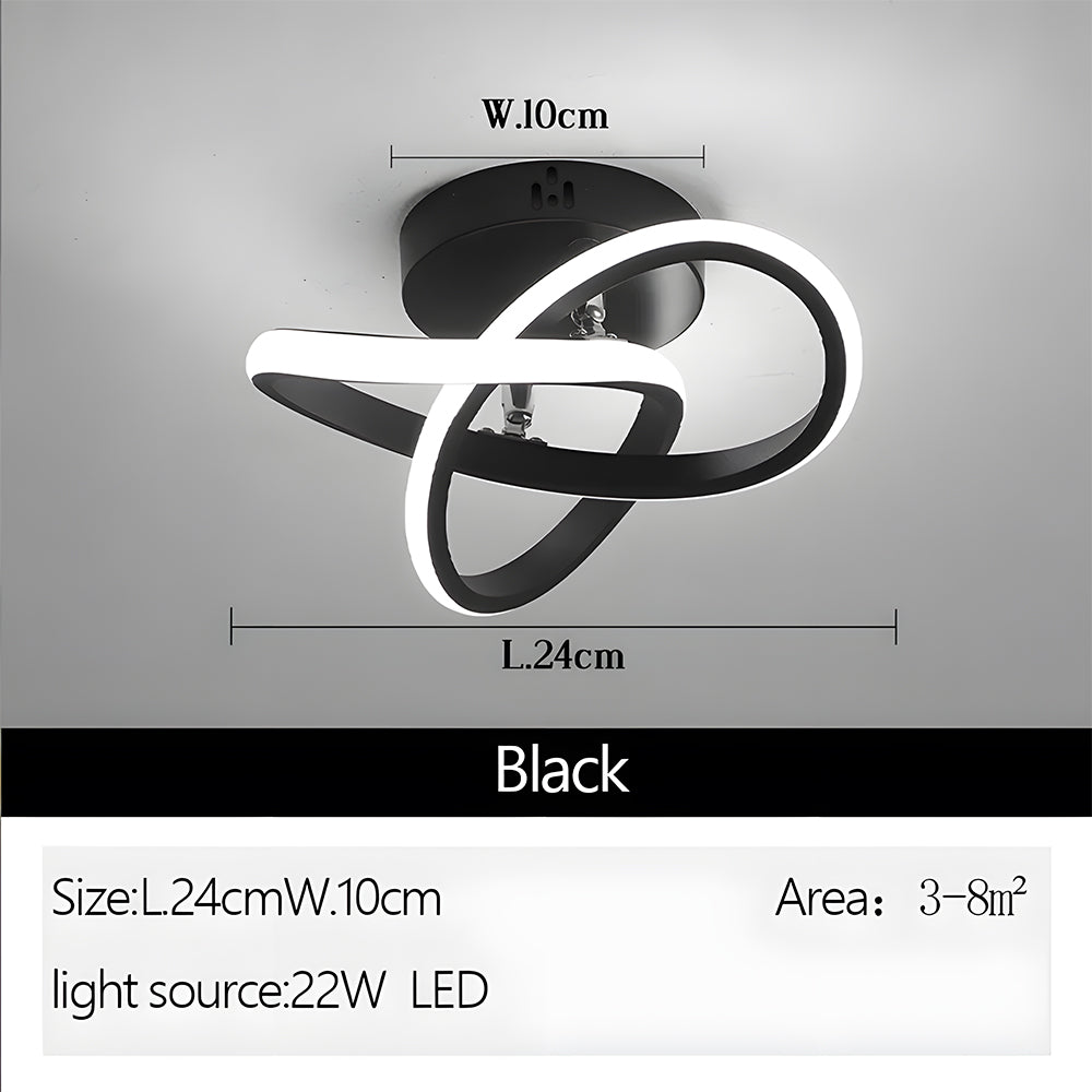 Lampada da soffitto con LED e telaio in metallo nero