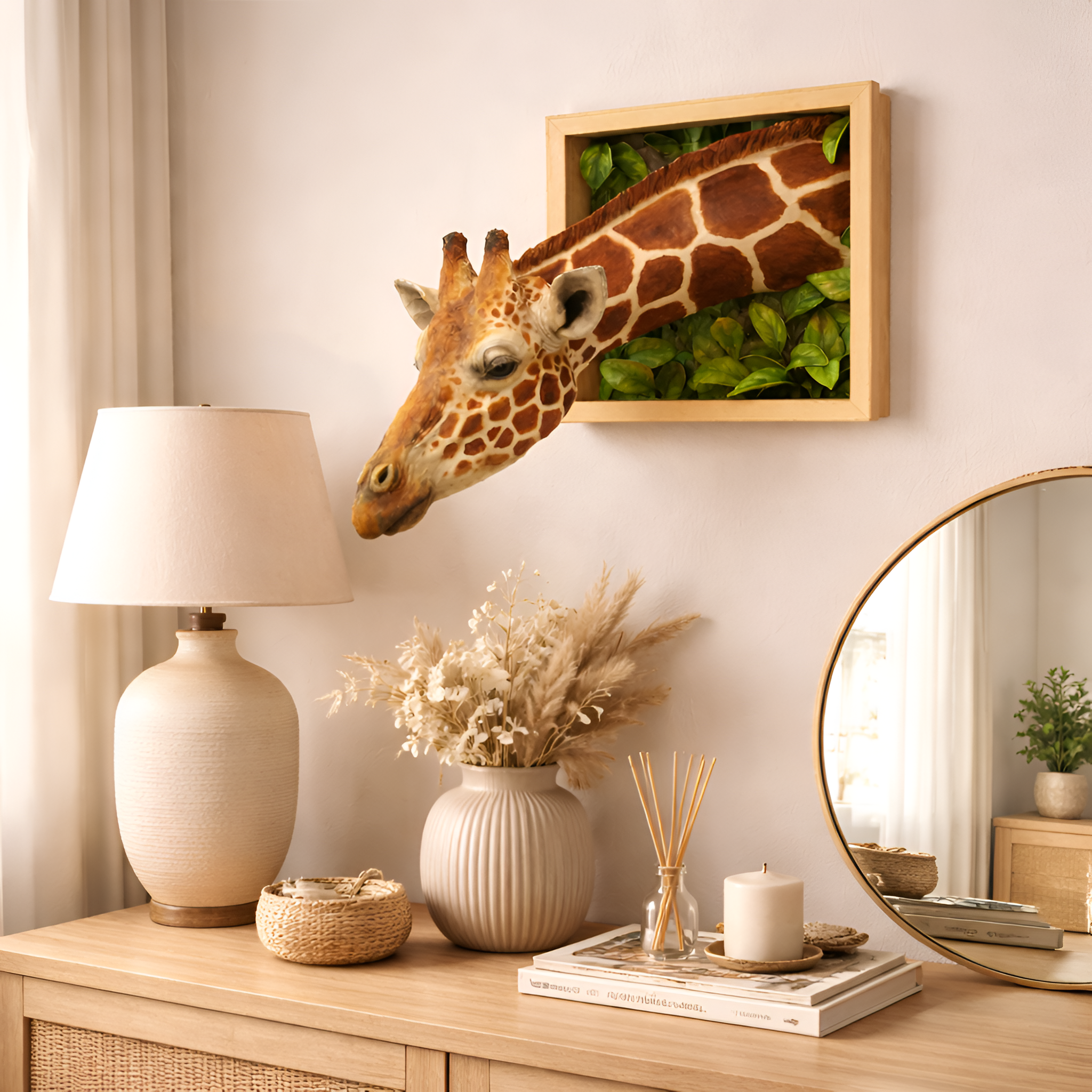 Nevaeh - Cornice 3D a forma di giraffa - Decorazione da parete