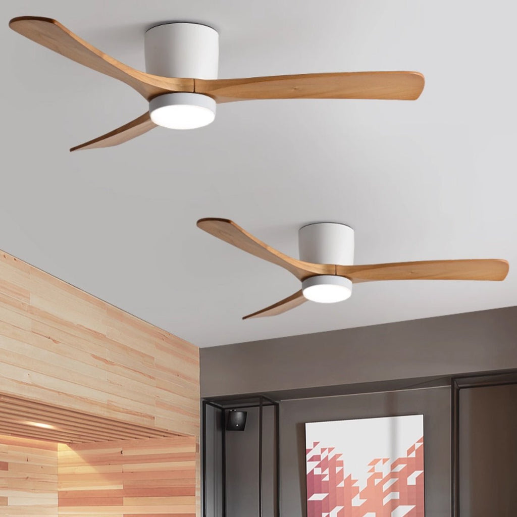 Arvienne | Ventilatore da soffitto in legno nordico con luce LED per camere moderne
