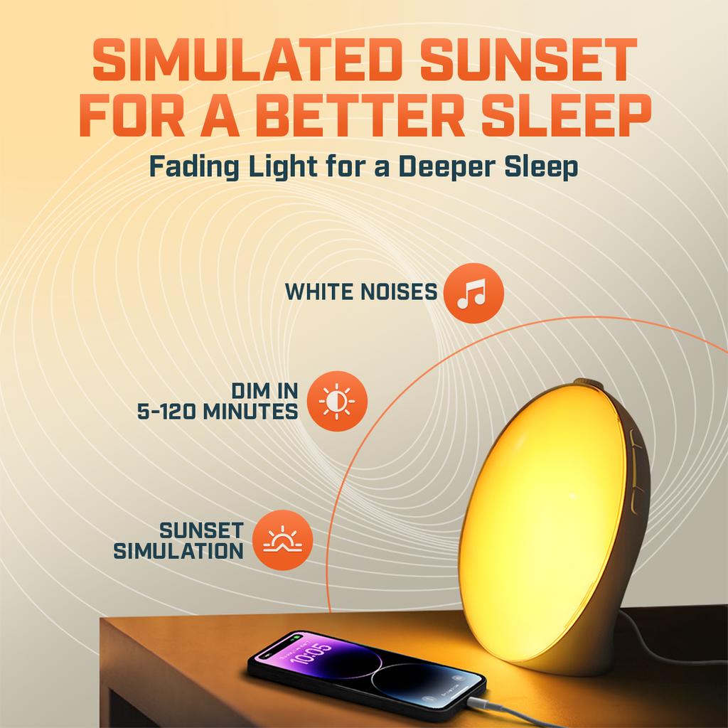 Lampada Sole di Risveglio Sveglia | Graduale Luce dell'Alba & Suoni Personalizzabili per Mattine Delicate