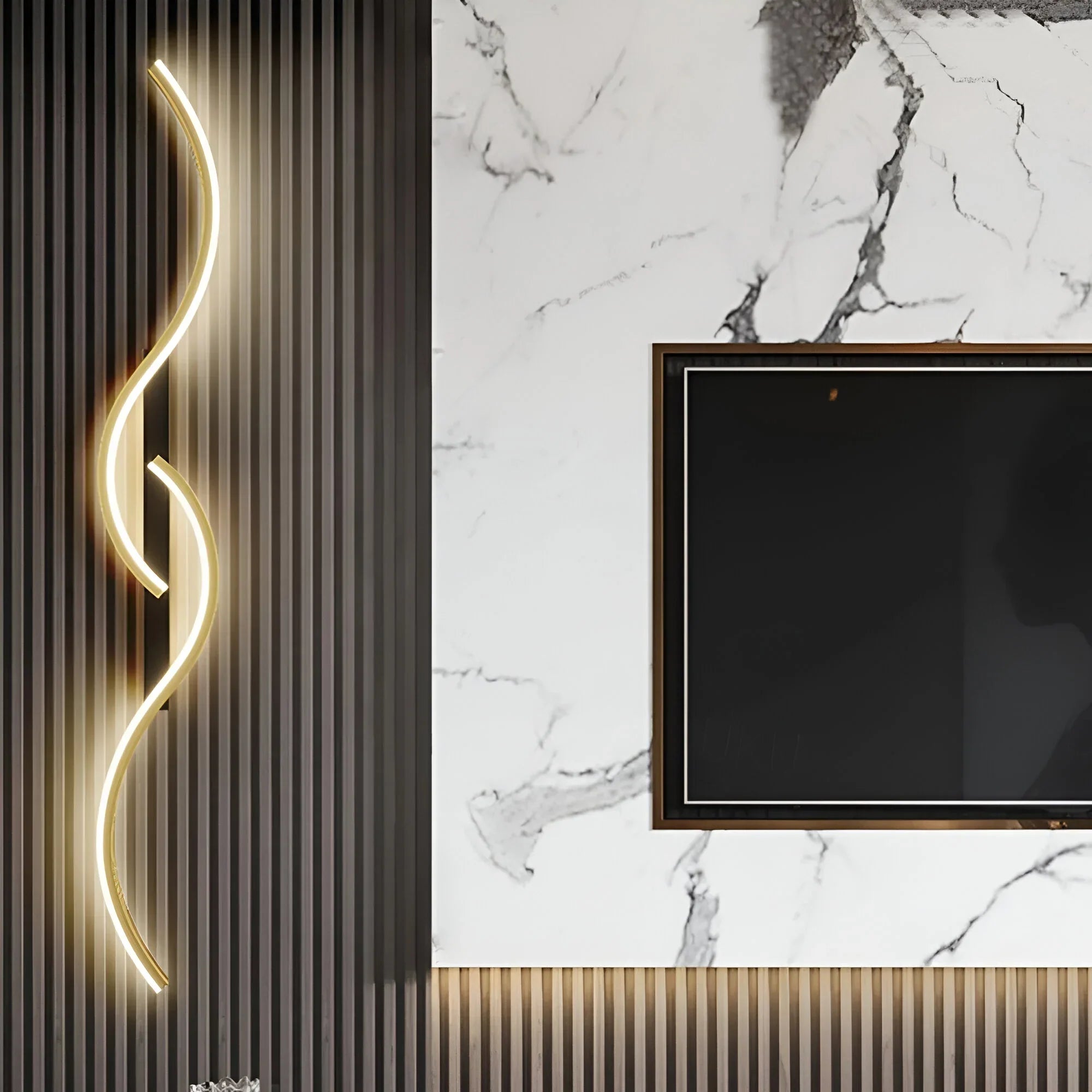 Lampada da Parete LED Curva Moderna per Interni con Illuminazione Atmosferica