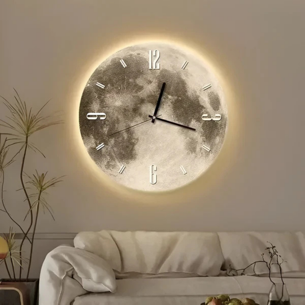 Orologio da parete decorativo grande con motivo lunare