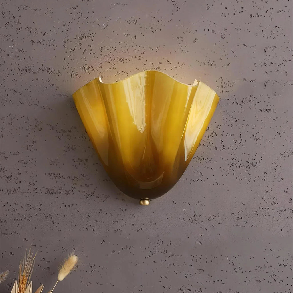 Brionna - Lampada da Parete Retro in Vetro Colorato con Design a Conchiglia