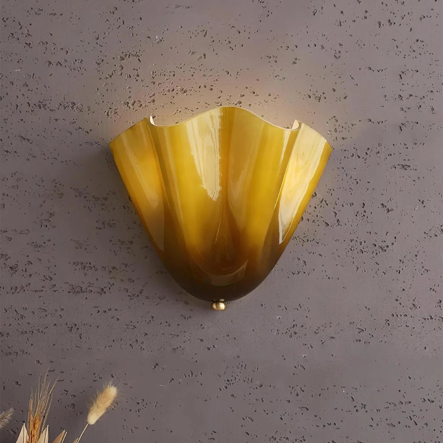 Brionna - Lampada da Parete Retro in Vetro Colorato con Design a Conchiglia